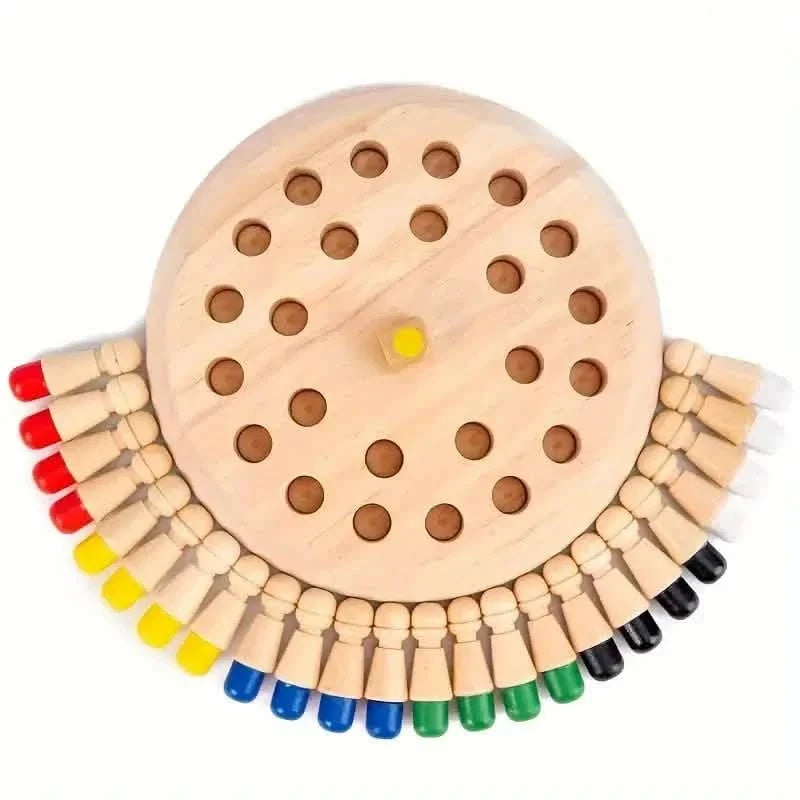Wooden Memory Match Game - Educational Chess Puzzle for Kids & Adults