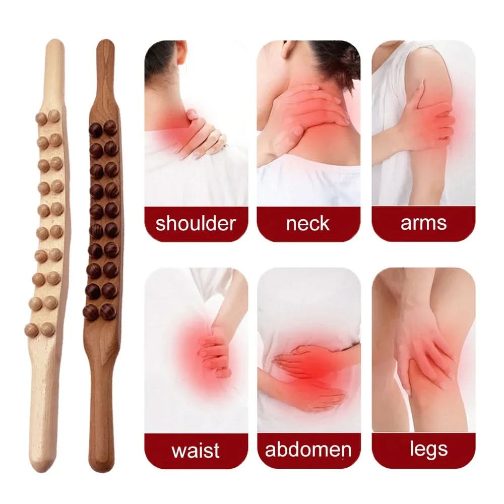 WOOLEASE – Natural Wood Gua Sha Massage Stick