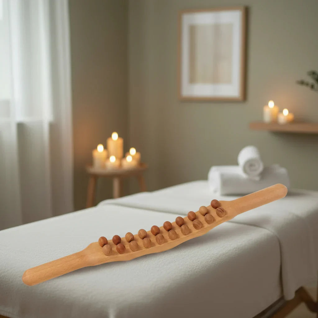 WOOLEASE – Natural Wood Gua Sha Massage Stick