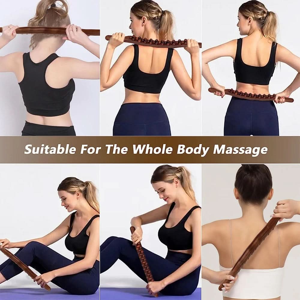 WOOLEASE – Natural Wood Gua Sha Massage Stick