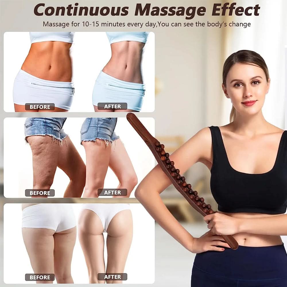 WOOLEASE – Natural Wood Gua Sha Massage Stick
