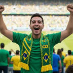 World Cup Brazil Flag Football Scarf Fringe Brazil Scarf
