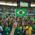 World Cup Brazil Flag Hand Waving Mini Party