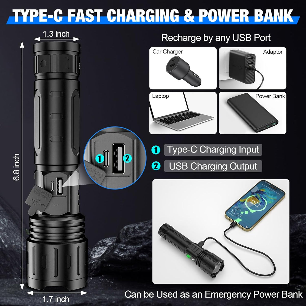 High Lumens Tactical LED Flashlight