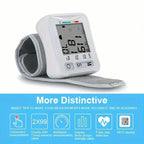 Wrist Blood Pressure Monitor with LCD Display, Adjustable Cuff with Irregular Heartbeat Detection