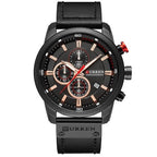 Men's Leather Strap Chronograph Watch