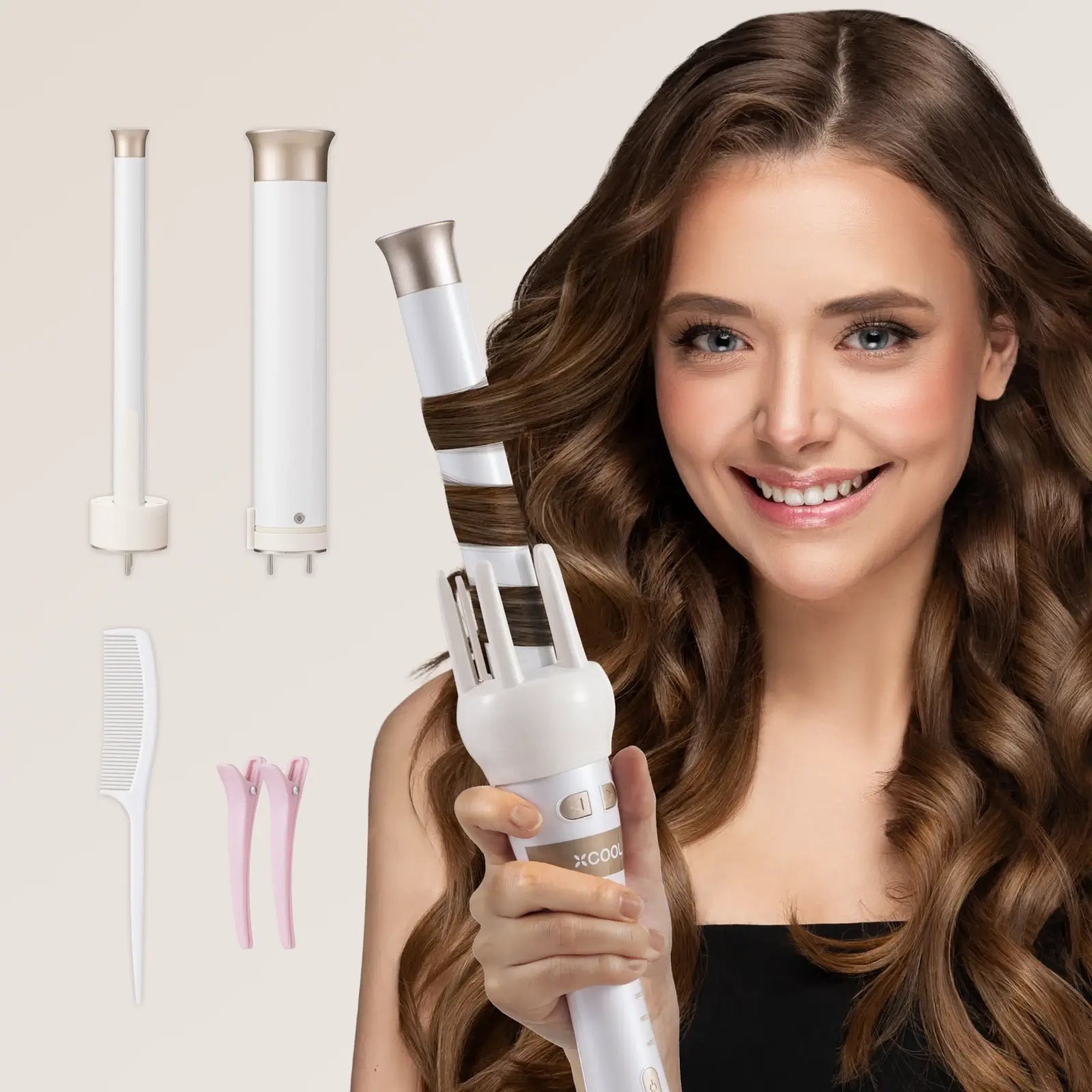 3-in-1 Automatic Rotating Curling Wand Set