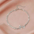 Zinc Alloy Glittering Butterfly Rhinestone Bracelet for Women