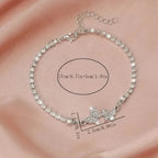 Zinc Alloy Glittering Butterfly Rhinestone Bracelet for Women